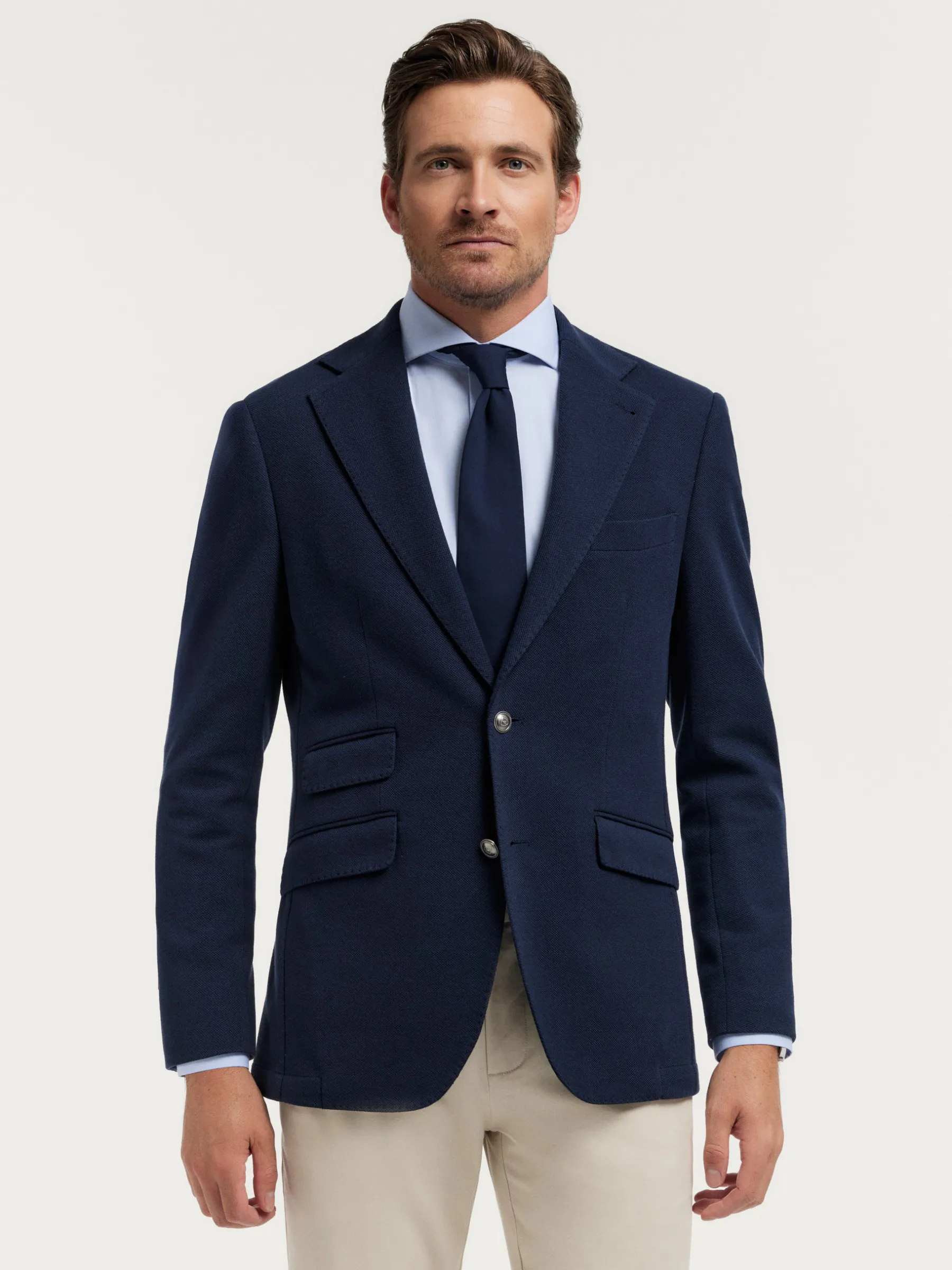 Americanas<Alvaro Moreno AMERICANA PUNTO ESTRUCTURA Azul Marino