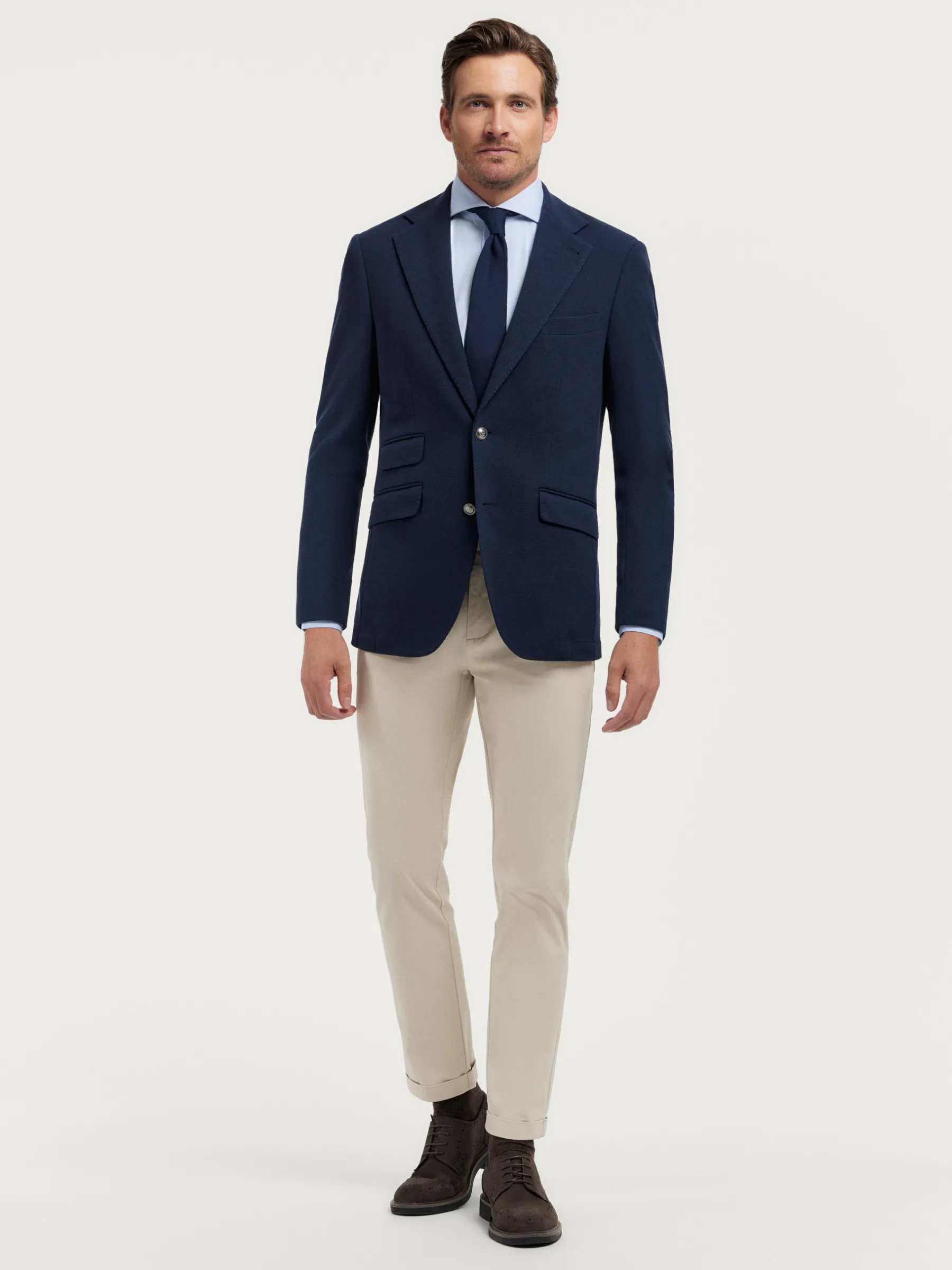 Americanas<Alvaro Moreno AMERICANA PUNTO ESTRUCTURA Azul Marino