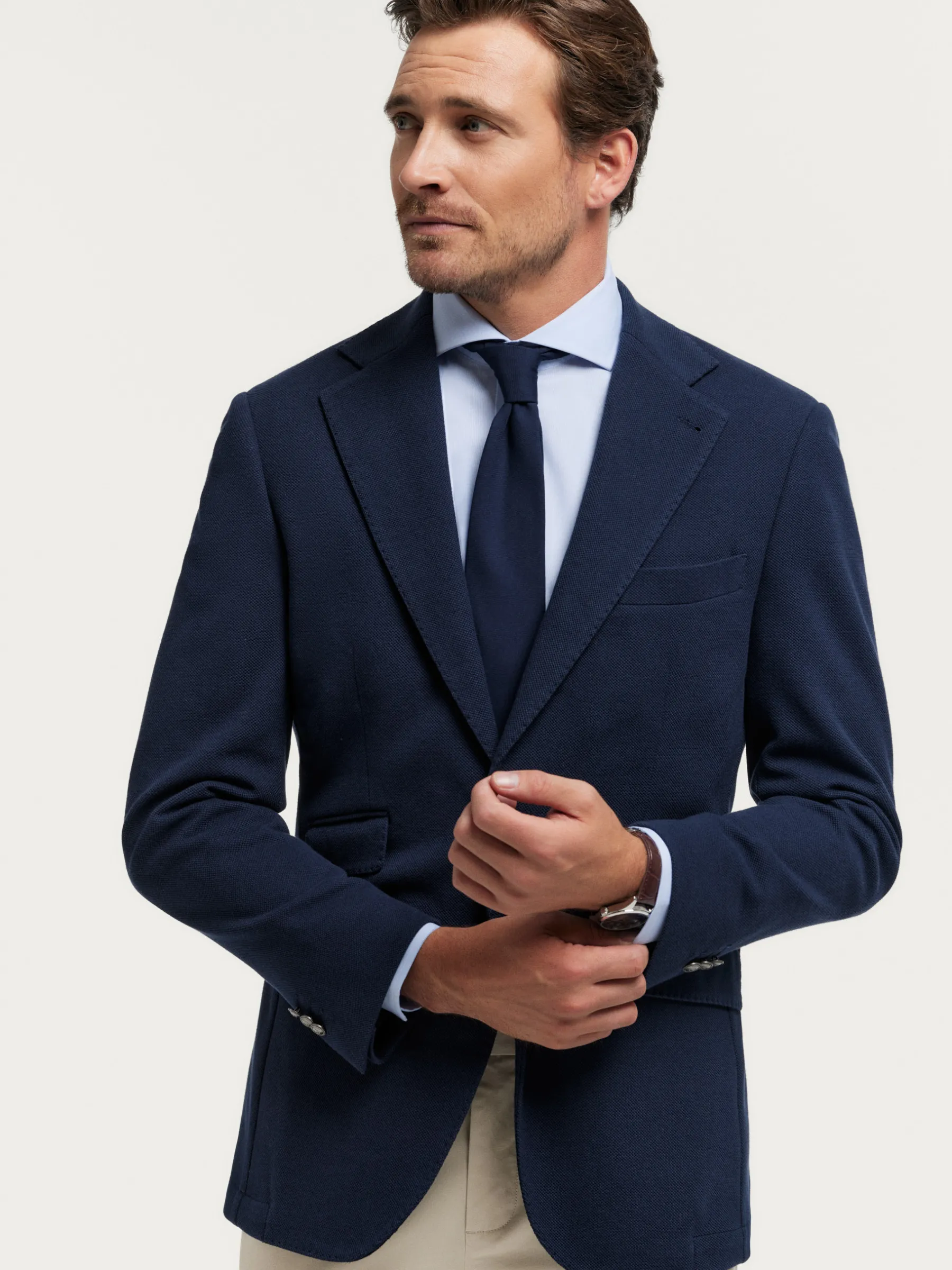 Americanas<Alvaro Moreno AMERICANA PUNTO ESTRUCTURA Azul Marino