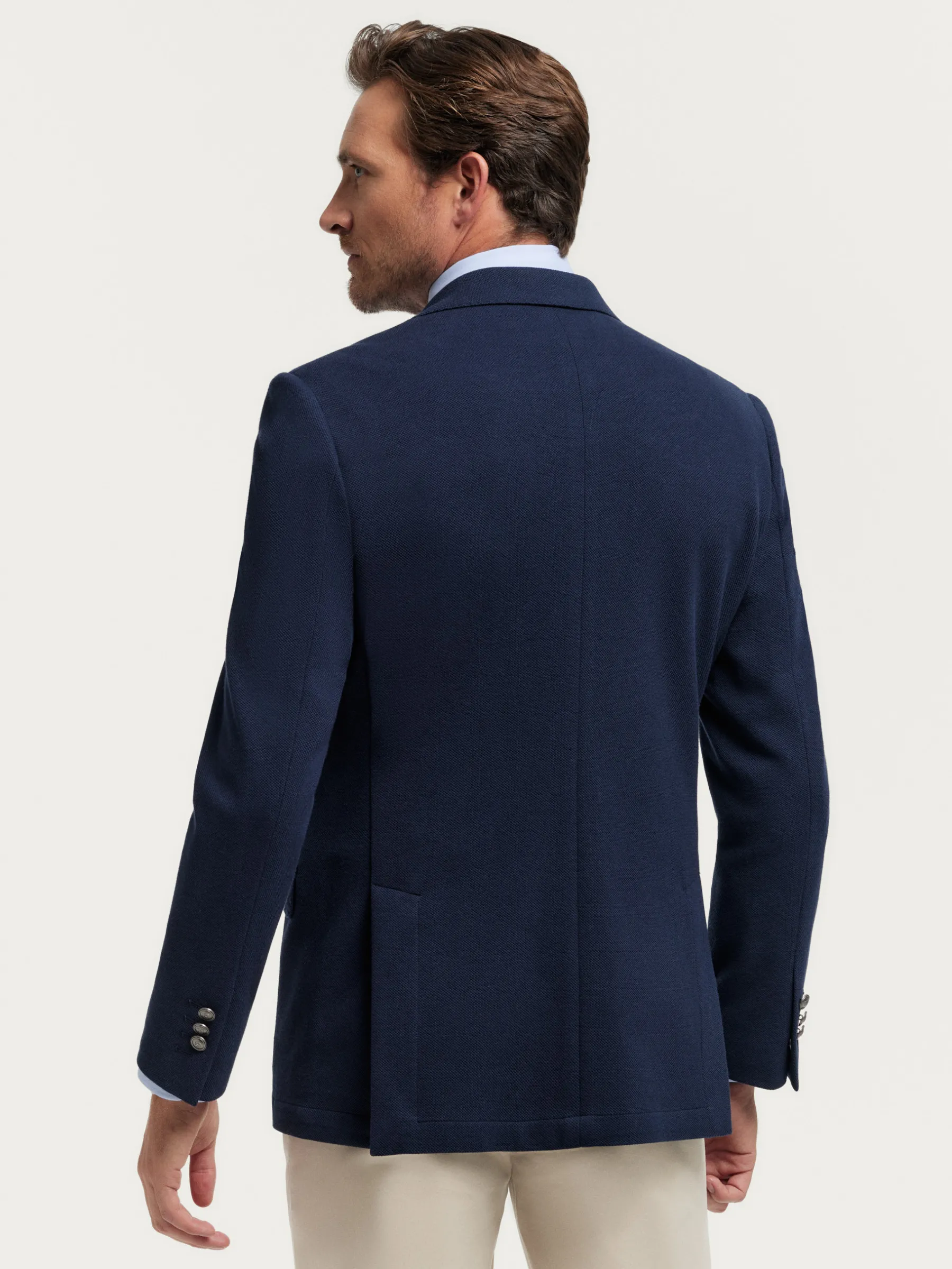 Americanas<Alvaro Moreno AMERICANA PUNTO ESTRUCTURA Azul Marino