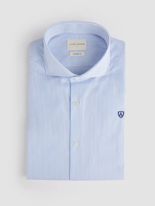 Camisas Vestir|Camisas Vestir<Alvaro Moreno CAMISA COMFORT RAYAS Celeste