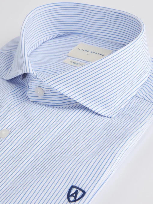 Camisas Vestir|Camisas Vestir<Alvaro Moreno CAMISA COMFORT RAYAS Celeste