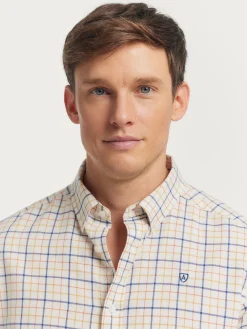 Franela<Alvaro Moreno CAMISA FLANNEL CHECKS Naranja