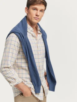 Franela<Alvaro Moreno CAMISA FLANNEL CHECKS Naranja