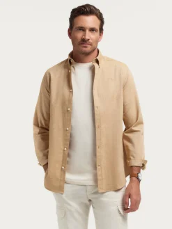 Franela<Alvaro Moreno CAMISA FLANNEL TWILL Camel