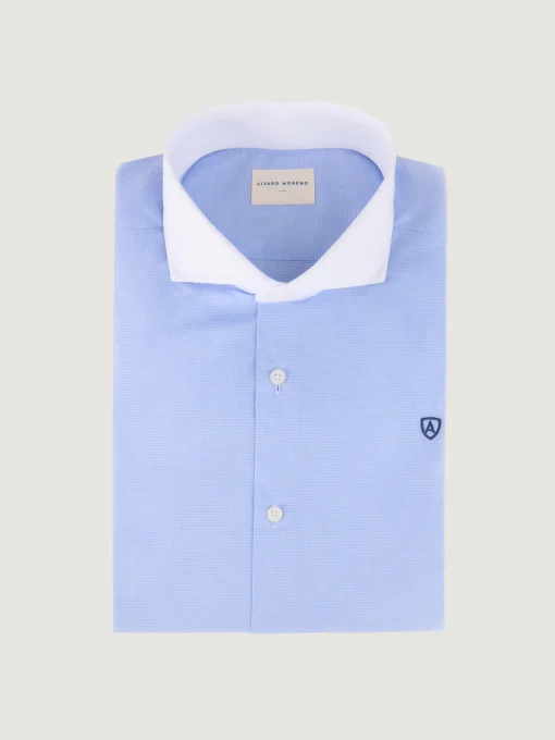 Camisas Vestir|Camisas Vestir<Alvaro Moreno CAMISA MICRO C. BLANCO Celeste