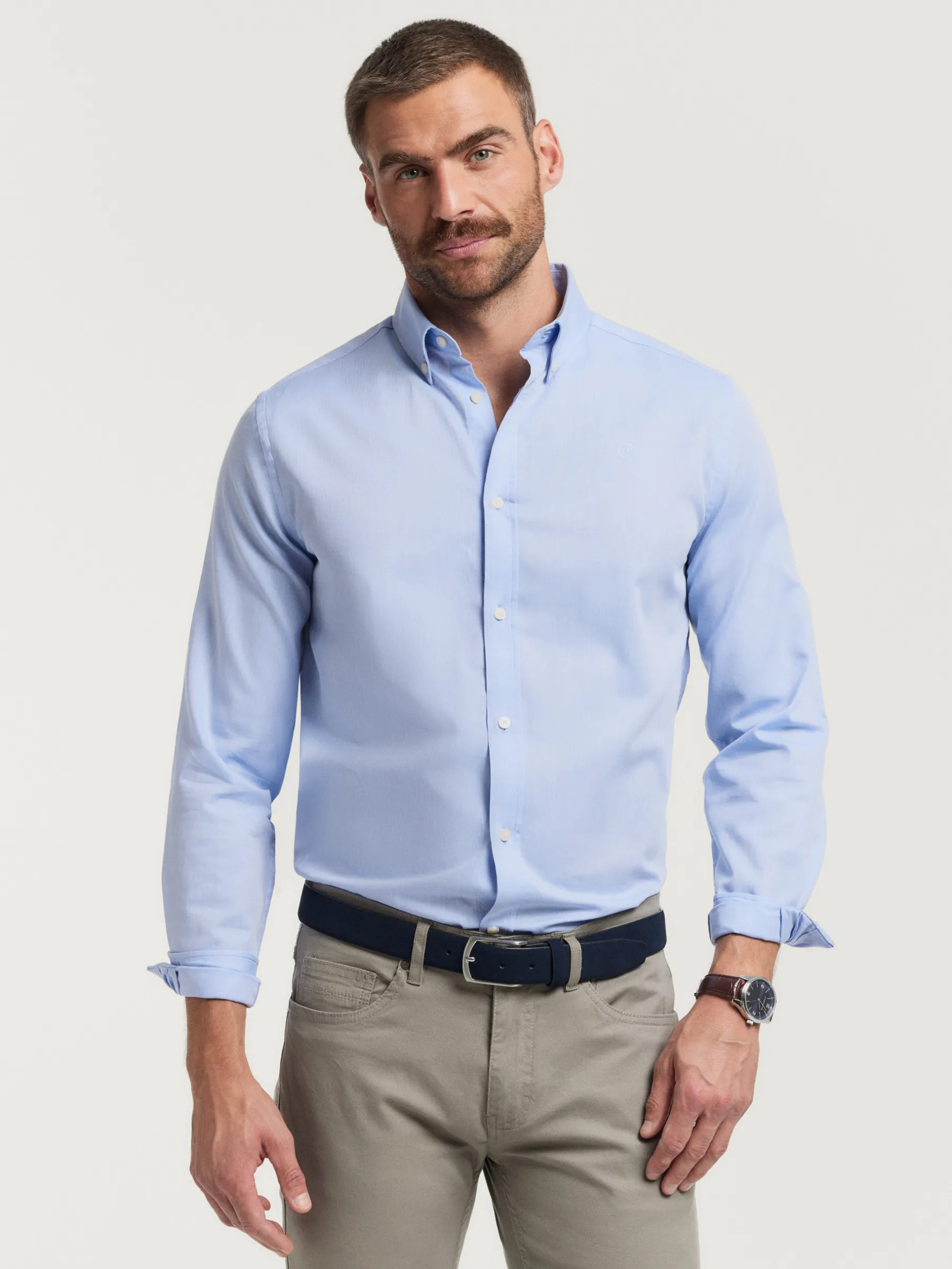 Casual<Alvaro Moreno CAMISA MICROESPIGA Celeste