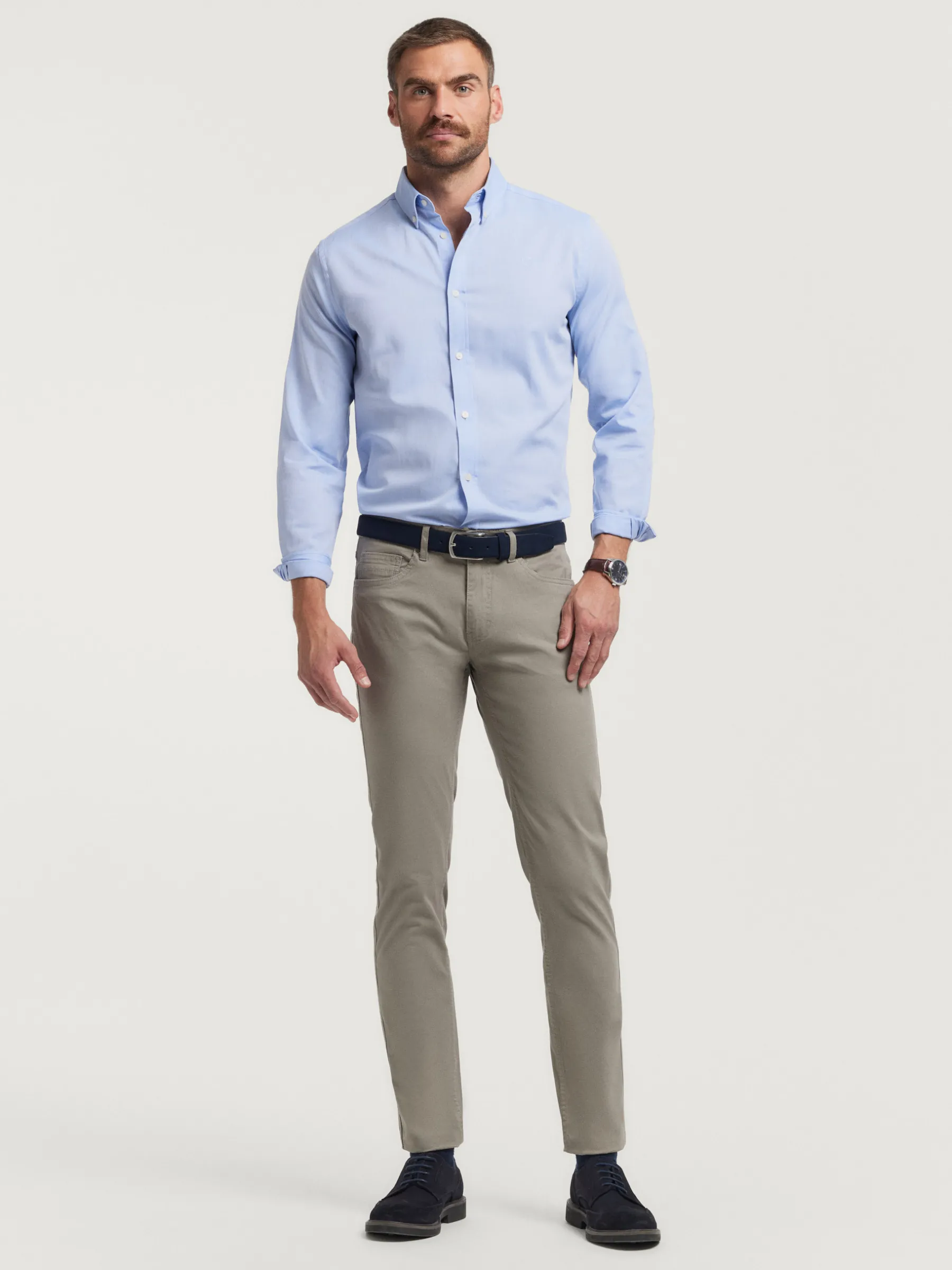 Casual<Alvaro Moreno CAMISA MICROESPIGA Celeste