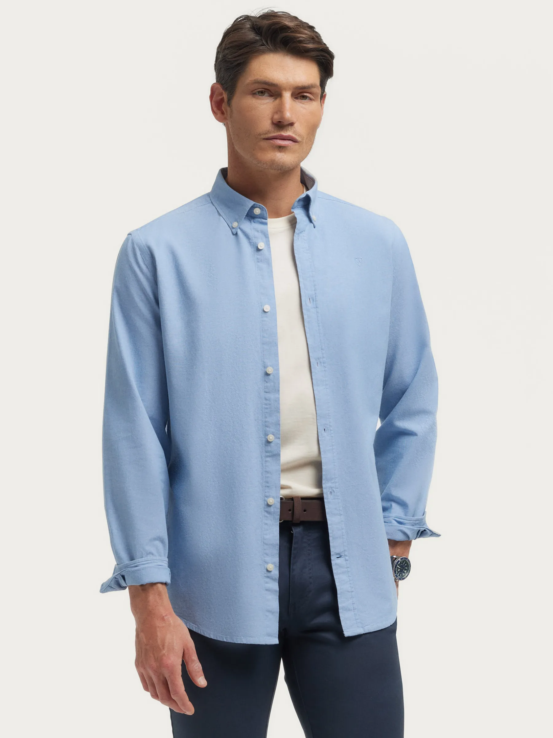Oxford<Alvaro Moreno CAMISA OXFORD CHAMBRAY Celeste