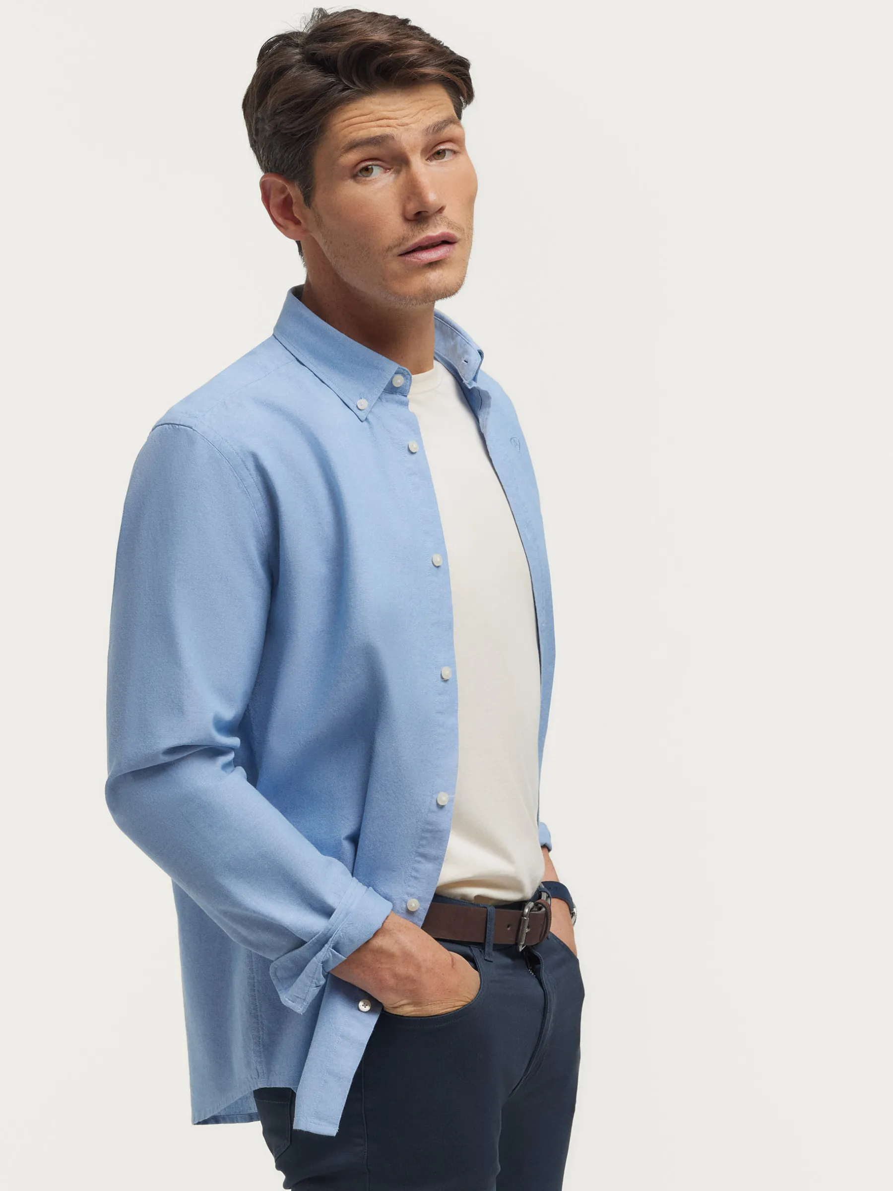 Oxford<Alvaro Moreno CAMISA OXFORD CHAMBRAY Celeste