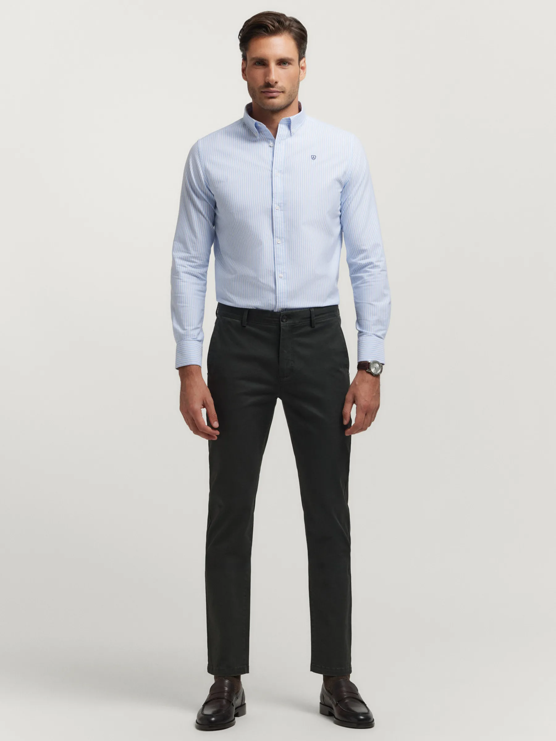 Oxford<Alvaro Moreno CAMISA OXFORD RAYAS Celeste