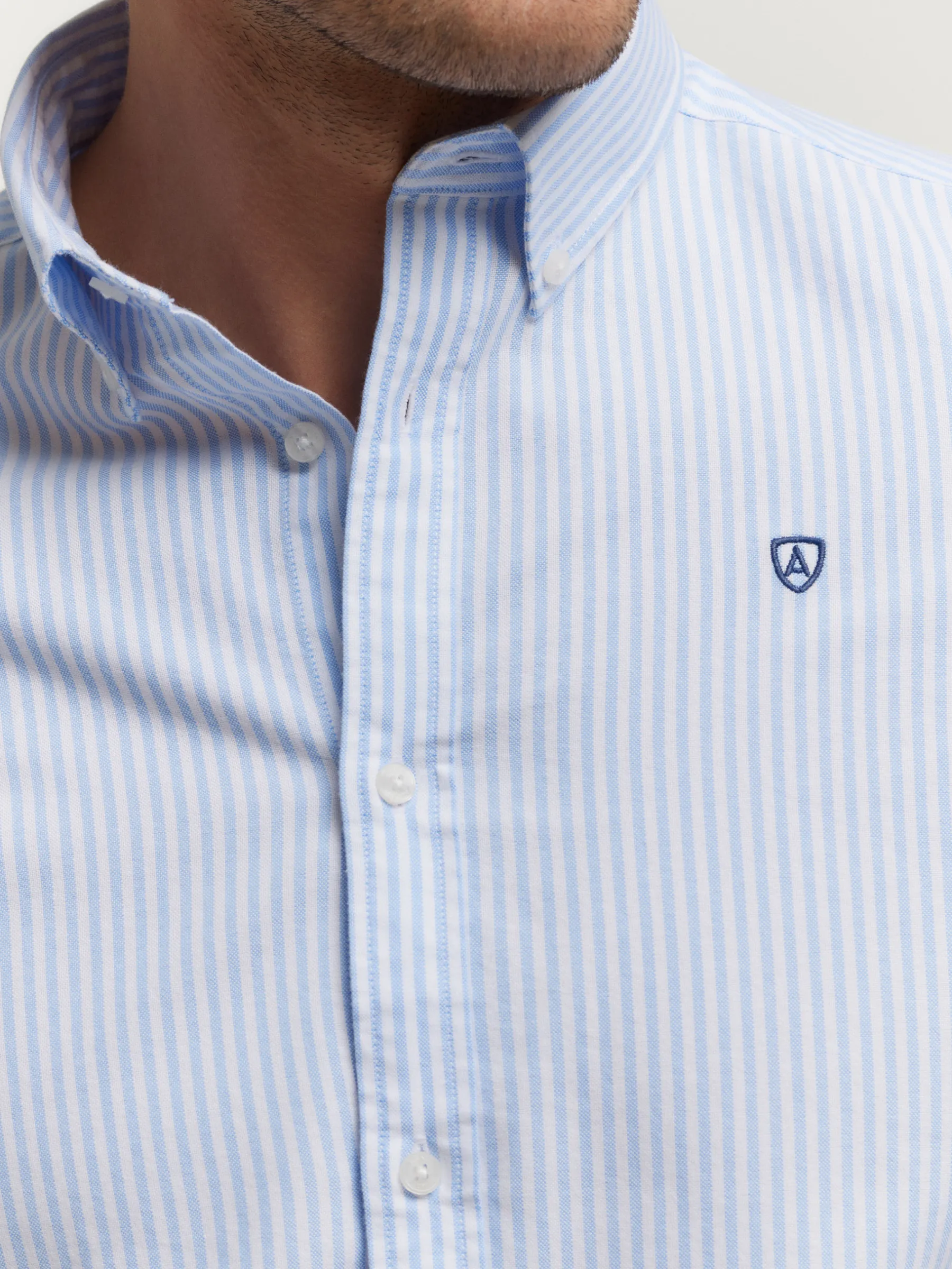 Oxford<Alvaro Moreno CAMISA OXFORD RAYAS Celeste