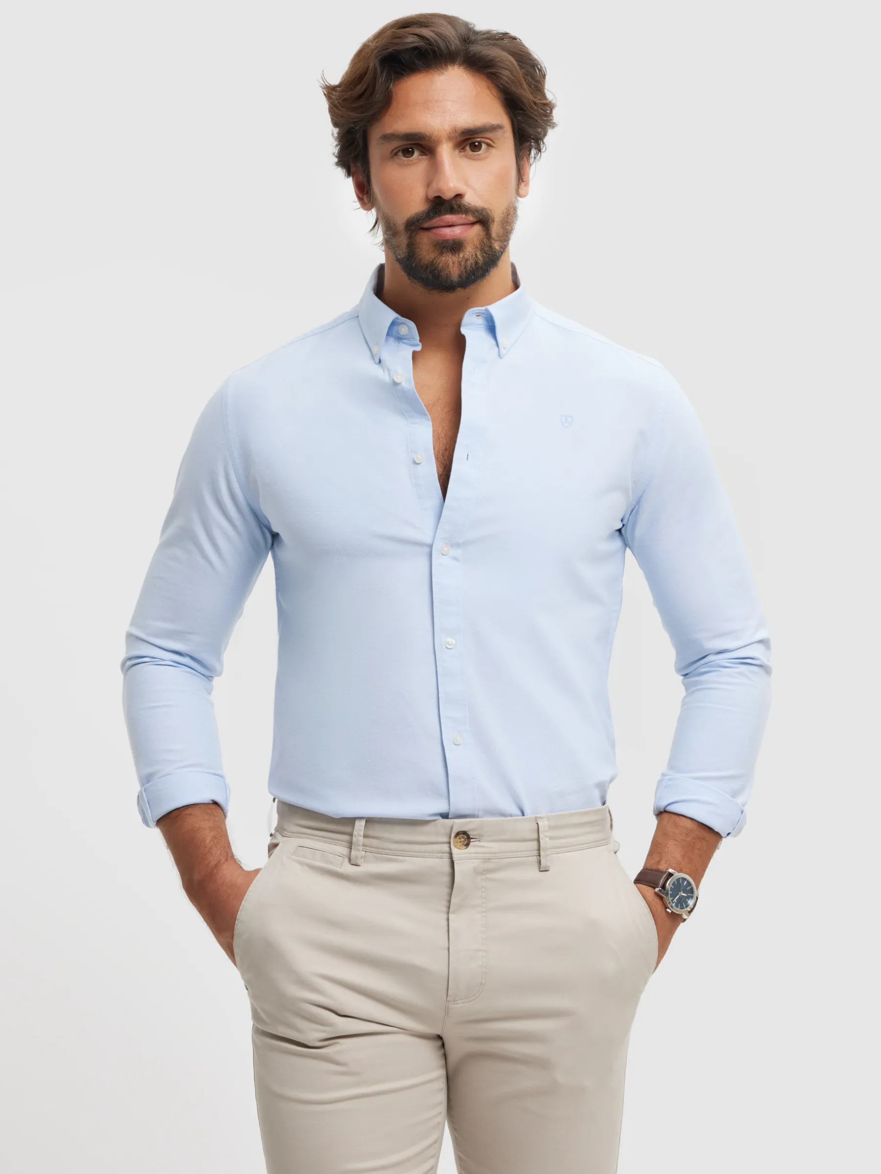 Oxford<Alvaro Moreno CAMISA OXFORD SOLID Celeste