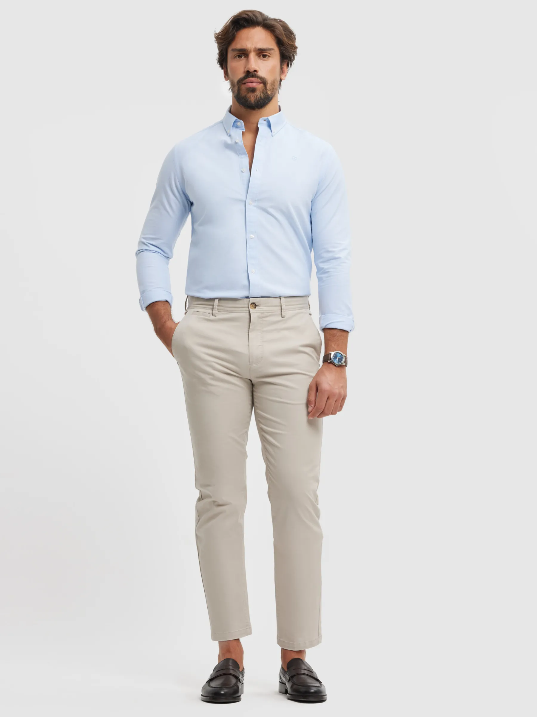 Oxford<Alvaro Moreno CAMISA OXFORD SOLID Celeste