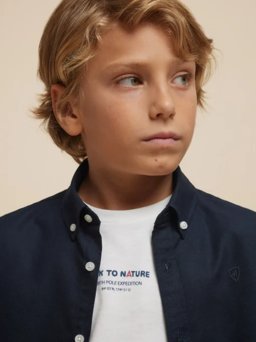 Camisas<Alvaro Moreno CAMISA OXFORD SOLID KIDS Azul Marino