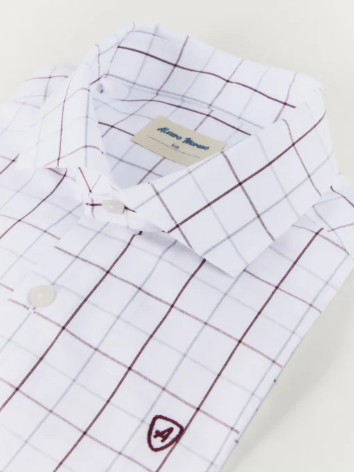 Camisas<Alvaro Moreno CAMISA POPELIN CUADROS KIDS Burdeos
