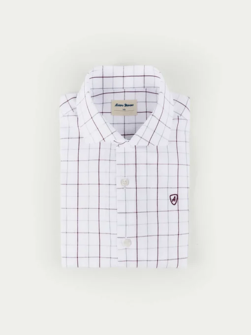 Camisas<Alvaro Moreno CAMISA POPELIN CUADROS KIDS Burdeos