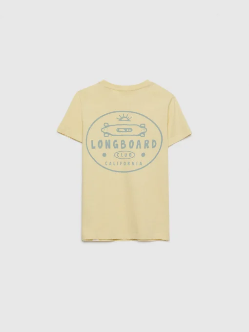 Camisetas<Alvaro Moreno CAMISETA LONGBOARD KIDS Amarillo