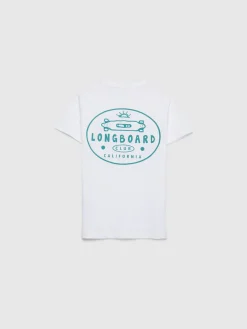 Camisetas<Alvaro Moreno CAMISETA LONGBOARD KIDS Blanco