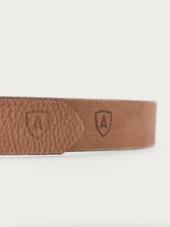 Cinturones<Alvaro Moreno CINTURON LOGO PIEL Camel