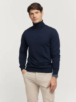 Jerséis<Alvaro Moreno JERSEY ROLL COLLAR Azul Marino