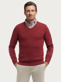 Jerséis<Alvaro Moreno JERSEY V-NECK TRENDY Burdeos