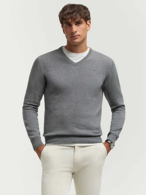 Jerséis<Alvaro Moreno JERSEY V-NECK TRENDY Gris