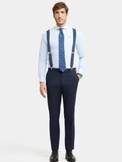 Trajes|Trajes<Alvaro Moreno PANTALON TWILL CRUZADO Azul Marino