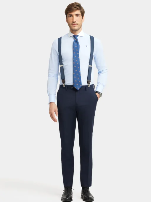 Trajes|Trajes<Alvaro Moreno PANTALON TWILL CRUZADO Azul Marino