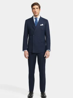 Trajes|Trajes<Alvaro Moreno PANTALON TWILL CRUZADO Azul Marino