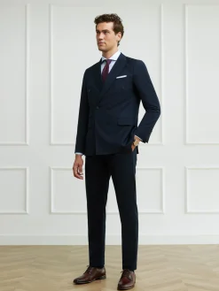 Trajes|Trajes<Alvaro Moreno PANTALON TWILL CRUZADO Azul Marino