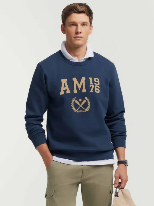 Sudaderas<Alvaro Moreno SUDADERA BASEBALL Azul Marino